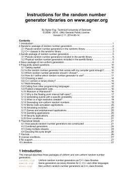 Instructions for the random number generator libraries