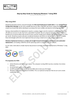 Deploying Windows 7 using WDS