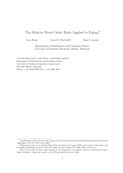 The Relative Worst Order Ratio Applied to Paging