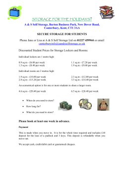 student storage - University of Kent