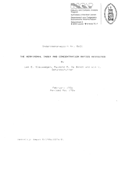 the herfindahl index and concentration ratios revisited