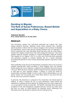 Deciding to Migrate: The Role of Social Preferences, Biased Beliefs