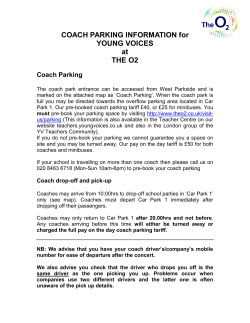 COACH PARKING INFORMATION for YOUNG VOICES at THE O2