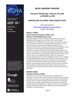 JULIA CORT Deputy Executive Producer, NOVA