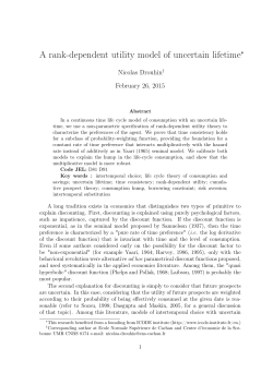 A rank-dependent utility model of uncertain lifetime
