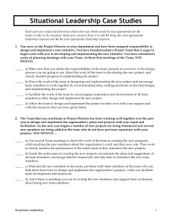 Situational Leadership Case Studies