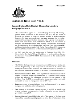 Draft Guidance Note GGN 110.6 Concentration Risk Capital Charge