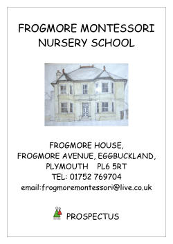 Prospectus - Frogmore Montessori Nursery School