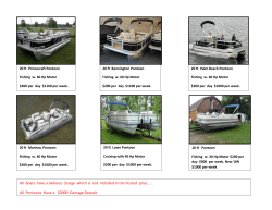 20 ft Palm Beach Pontoon Fishing w. 40 Hp Motor $200 per day