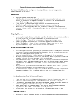 Naperville Premier Soccer League Policies and Procedures The