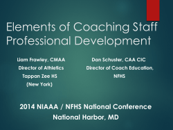 Elements of Coaching Staff Professional Development