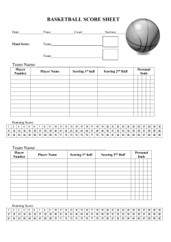 BASKETBALL SCORE SHEET