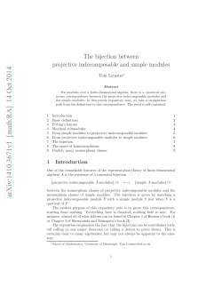 The bijection between projective indecomposable and simple modules