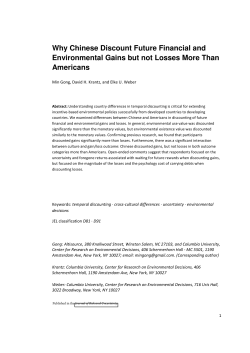 Chinese Discount Future Financial and Environmental Gains But