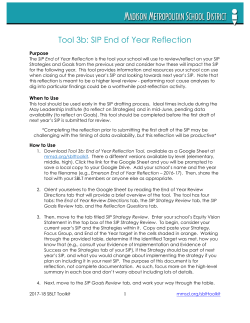 Tool 3b: SIP End of Year Reflection