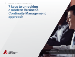 7 Keys to Unlocking a Modern Business Continuity Approach