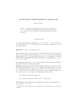 ON TWO-POINT CONFIGURATIONS IN RANDOM SET 1