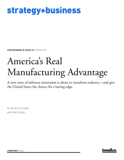 America`s Real Manufacturing Advantage