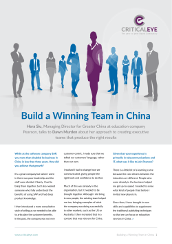 Build a Winning Team in China