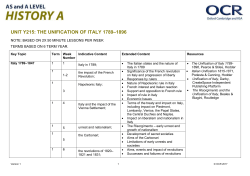 Unit Y215 - The Unification of Italy 1789-1896