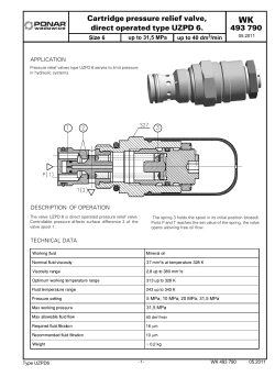 493 790 Cartridge pressure relief valve, direct operated type