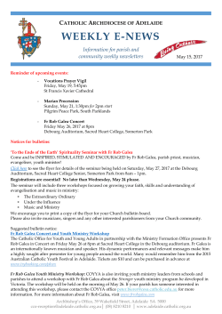 May 15, 2017 - Catholic Archdiocese of Adelaide