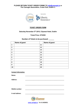 Ticket Order Form - The Camogie Association