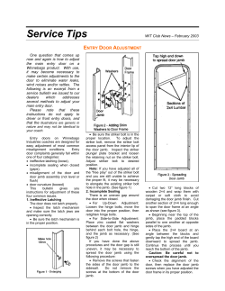 2003-02 Entry Door Adjustment