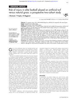 Risk of injury in elite football played on artificial turf versus natural