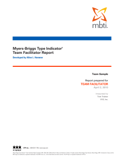 Myers-Briggs Type Indicator&reg; Team Facilitator Report