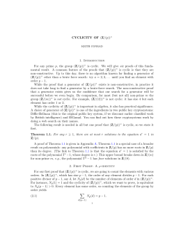 CYCLICITY OF (Z/(p))