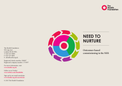 Need to nurture: outcomes-based