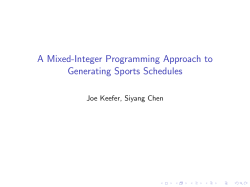 A Mixed-Integer Programming Approach to Generating Sports
