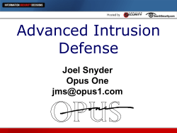 Advanced Intrusion Defense