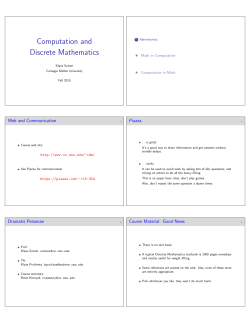 Computation and Discrete Mathematics