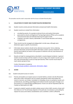 Access to Student Records - Procedures