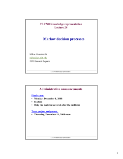 Markov decision processes - IC
