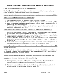 Short term Reduced Work Zone Speed Limits on Interstates