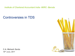 TDS - Baroda Branch of WIRC of ICAI