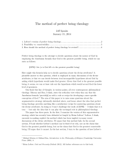 The method of perfect being theology