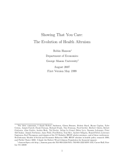 Showing That You Care: The Evolution of Health