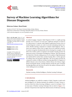 Survey of Machine Learning Algorithms for Disease Diagnostic