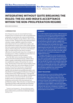 the EU and India`s acceptance within the nonproliferation regime
