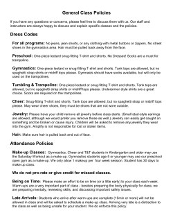 General Class Policies Dress Codes Attendance Policies