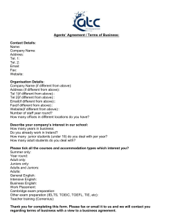 Agents` Agreement / Terms of Business
