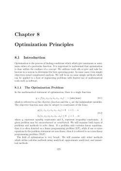 Chapter 8 Optimization Principles