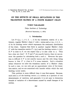 on the effects of small deviations in the transition matrix of a finite