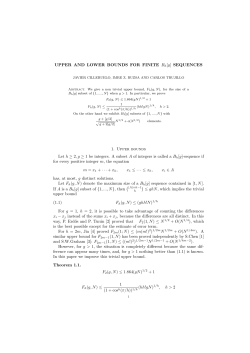 UPPER AND LOWER BOUNDS FOR FINITE Bh[g] SEQUENCES 1