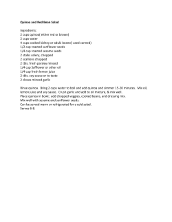 Quinoa and Red Bean Salad Ingredients: 2 cups quinoa( either red