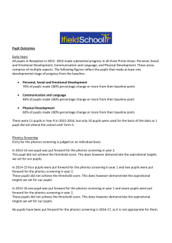 Ifield School Pupil Outcomes 2016